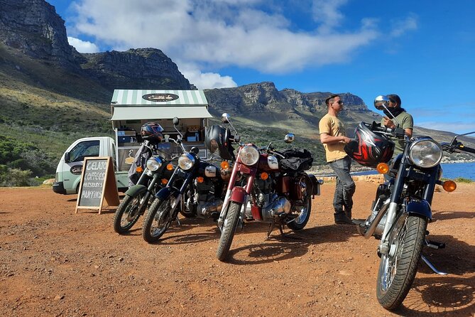 2 Hours Morning Ride on a Classic Royal Enfield in Cape Town - Table Mountain views on Kloof Nek Corner