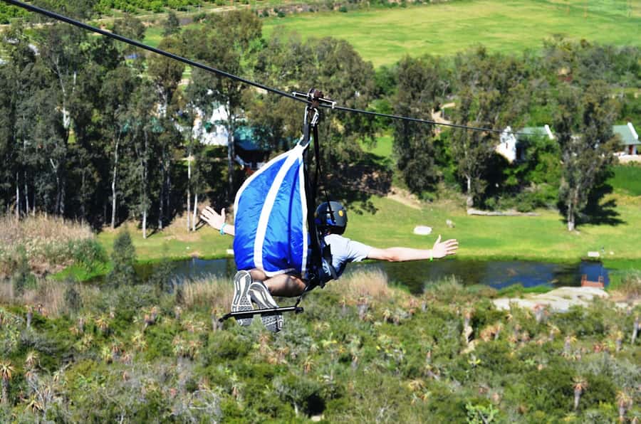 Adrenalin Addo Adventure Park: Superman Zipline - The 500-meter walk to the launch tower