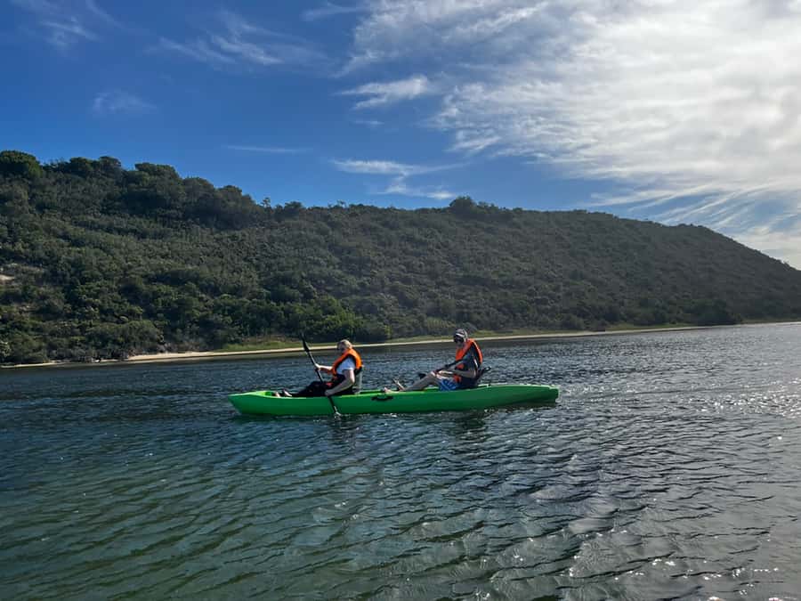 CANOEING IN SEDGEFIELD AT OYSTERS EDGE, GARDEN ROUTE - Following the Lagoon Toward the Beach