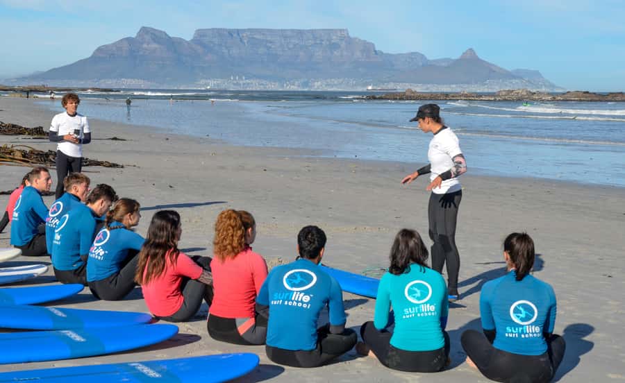 Cape Town:Learn to surf with the best view of Table Mountain - Meeting at Big Bay beneath Table Mountain