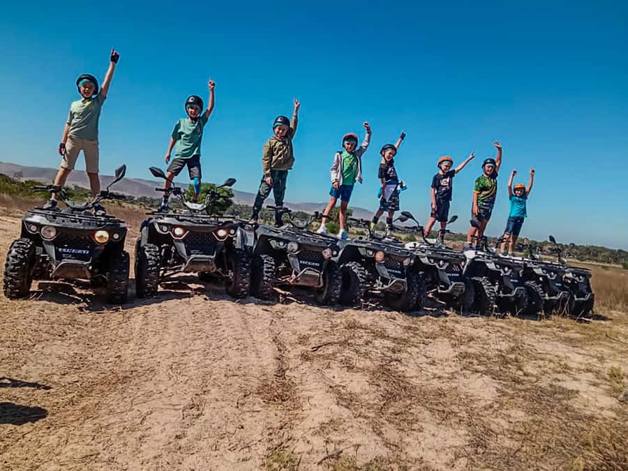 CAPE TOWN: OSTRICH RANCH QUAD BIKE RIDE & OSTRICH TOUR - Riding quads beneath Table Mountain views