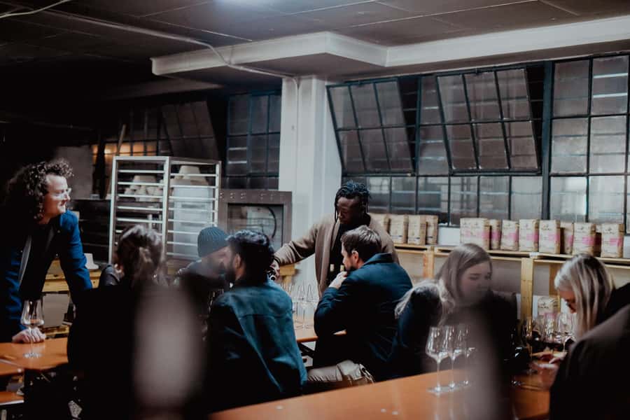 Cape Town: Urban Winery Cellar Tour & Tastings - Bread, cheese, and charcuterie with the wine
