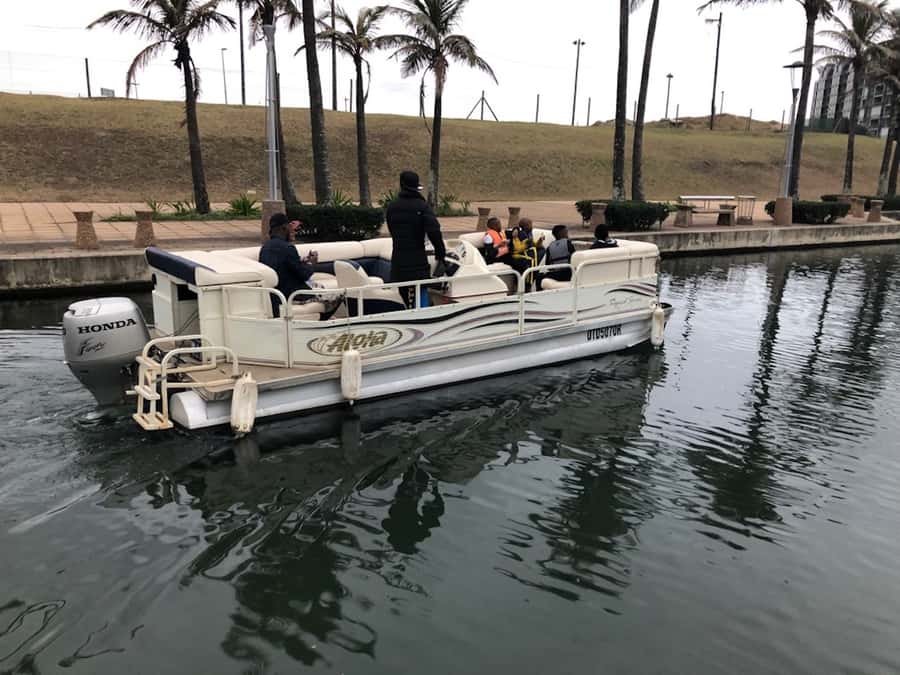 Durban Point Waterfront: Luxury Canal Boat Cruise - uShaka Marine World and Point Waterfront landmarks