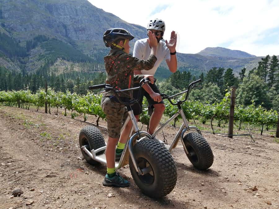 Franschhoek: Downhill Scooter Tour - The 10-minute transfer and training run