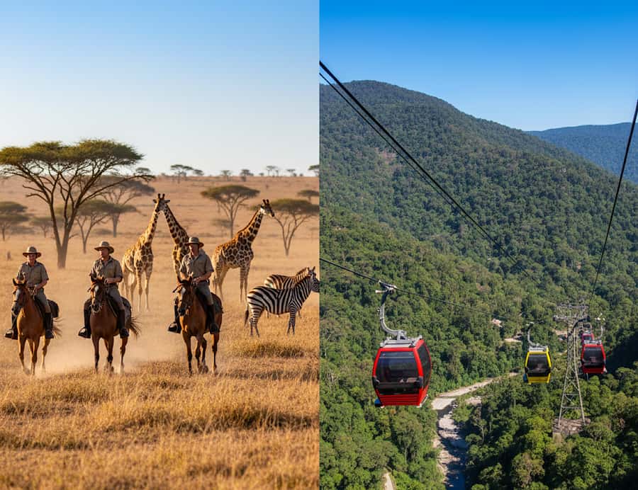 From Johannesburg: Horse-Riding Safari and Cable Car Tour - The important details at a glance