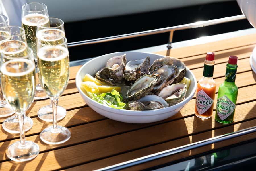From Thesen Island: Knysna Lagoon Luxury Private Cruise - The Outeniqua Mountains across the lagoon