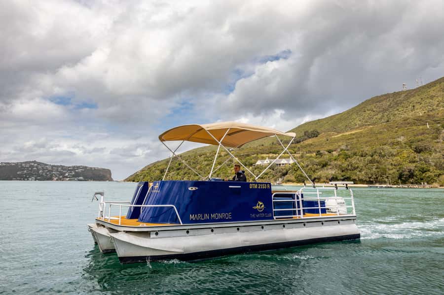 Knysna Lagoon: Pontoon Sunset Cruise - Setting off from The Water Club on Thesen Island