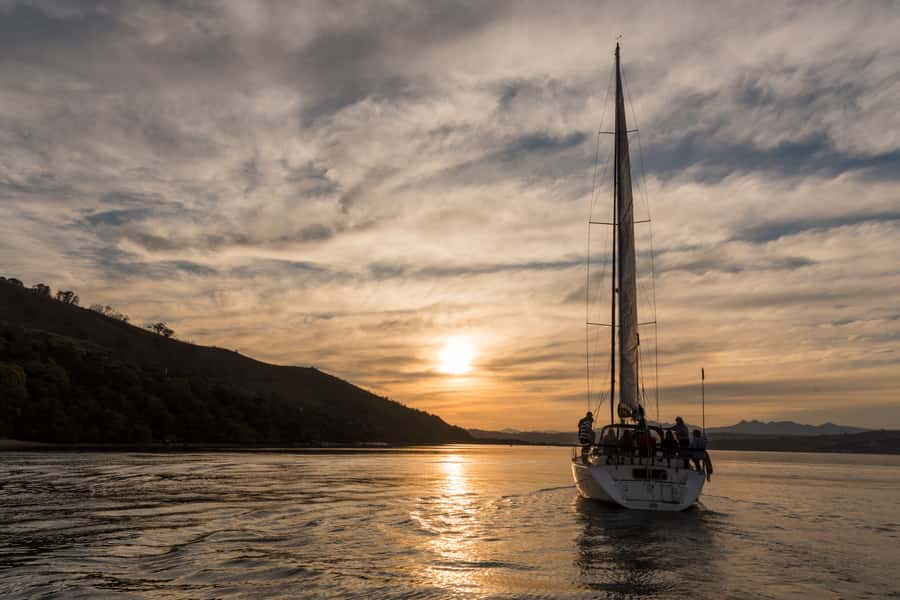 Knysna Sunset Sailing Cruise with Light Dinner and Wine - Sailing Across the Knysna Estuary