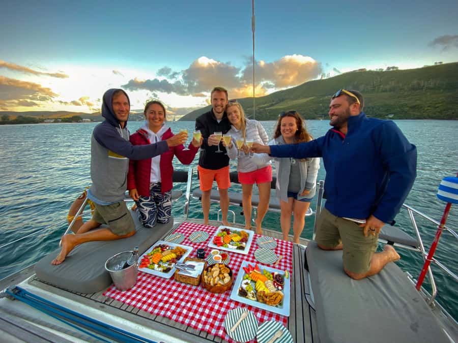 Knysna Sunset Sailing Cruise with Light Dinner and Wine - Sunset, Cap Classique, and the Light Dinner