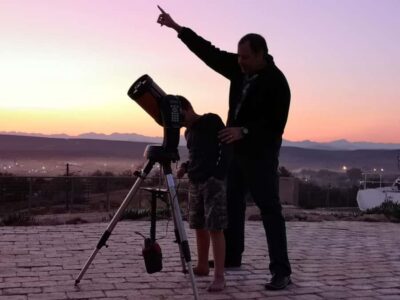 Celestial Stargazing with Telescope and Guide