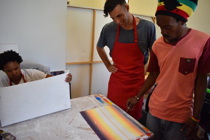 Painting & Drawing Jam with an Artist Activist w/ Kids add-on - What happens when you arrive at Guga S’thebe