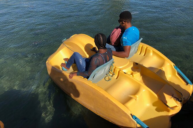 Pedal Boat Rides on Durban Point Waterfront Canals - Getting comfortable in the pedal boat