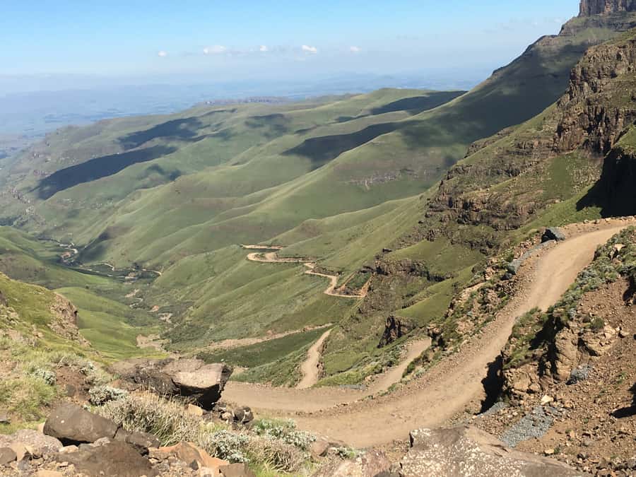 Private Sani Pass Classic Tour: High value for money - The gravel switchbacks and Drakensberg views