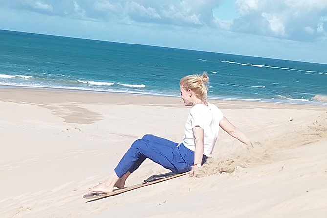 Sandboarding in Jeffreys Bay, South Africa - Standing boards for the full sandboarding feel