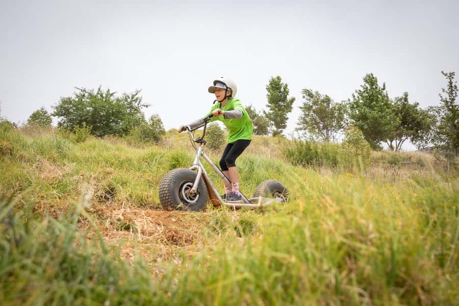 Stellenbosch Winelands downhill gravity Scooter - From Banhoek Chilli Oil Company to the trail